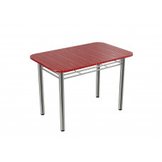 Обеденный раскладной стол "HPL" (Страйп красный)
